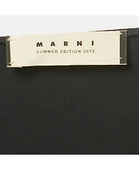 Pre-Owned Marni Women's Black Cotton Blend Pleated Knee Length Skirt