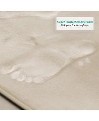 Ultra Soft Non-Slip Plush Memory Foam Bath Rug - Small 17"x24" Tiled Design