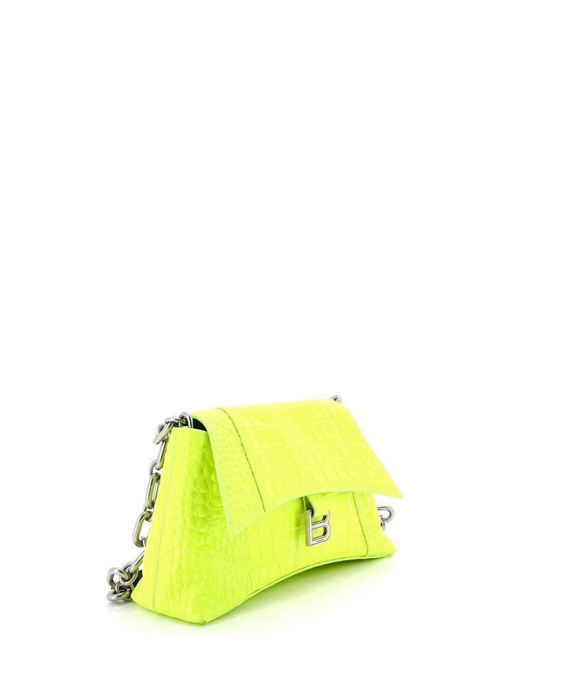 Pre-Owned Balenciaga Small Downtown S Chain-Handle Shoulder Bag Embossed Leather