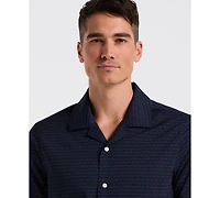 Perry Ellis Men's Hexagon Pop Print Camp-Collar Shirt