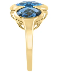 Effy Collection Blue Topaz (4-1/3 ct. t.w.) and London Blue Topaz Ring (3-3/8 ct. t.w.) in 14k Yellow Gold Over Silver