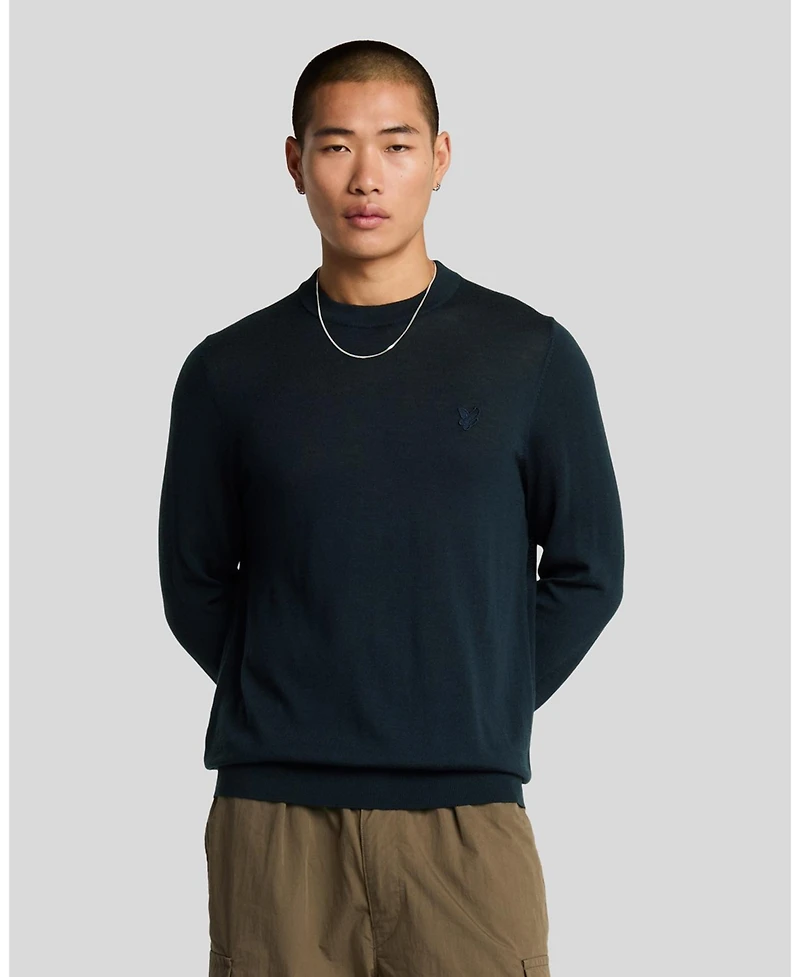 Lyle & Scott Men's Tonal Eagle Merino Crew Neck Sweater