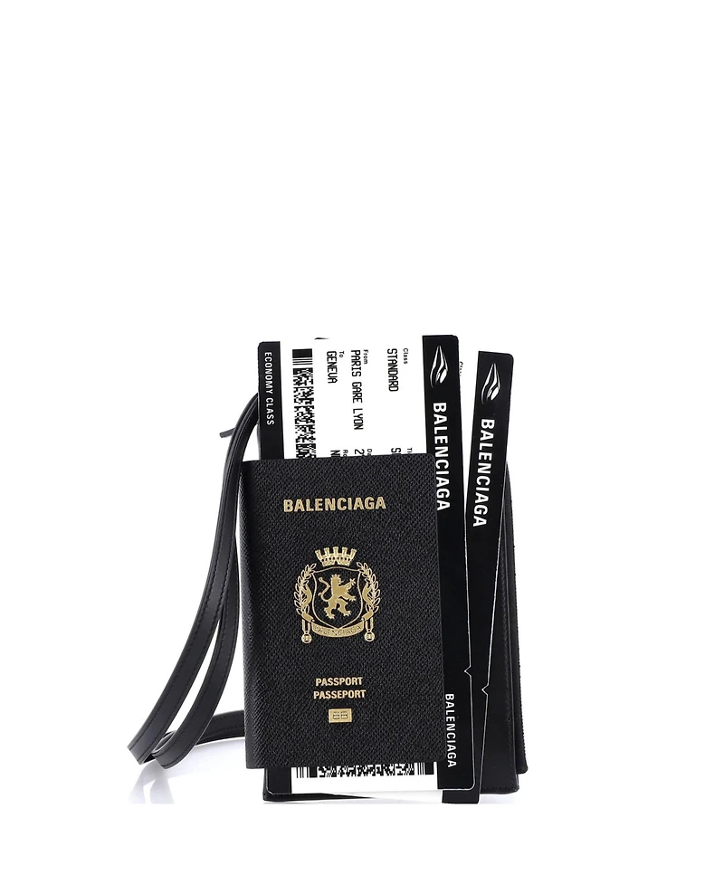 Pre-Owned Balenciaga Passport Phone Holder Printed Leather