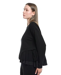 Wilt Clothing Women's Round Neck Mix Media Sweatshirt