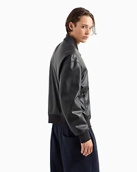 A|X Armani Exchange Men's Faux-Leather Bomber Jacket