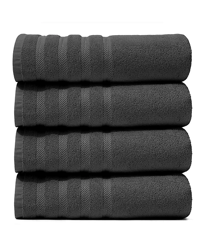 Hearth & Harbor Luxury Soft Absorbent 100% Ring Spun Cotton Bath Towels for Bathroom, Shower, Spa - 4 Piece Towel Set
