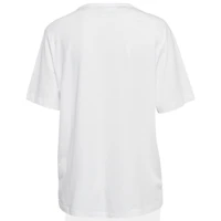 Pre-Owned Love Moschino Women's White Metallic Print Jersey T-Shirt