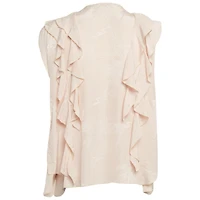 Pre-Owned Zadig & Voltaire Women's Floral Jacquard Ruffled Time Lace-Up Top