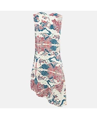 Pre-Owned Zadig & Voltaire Women's Pink Printed Crepe Asymmetric Root Midi Dress