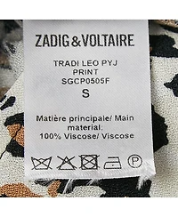 Pre-Owned Zadig & Voltaire Women's Brown Leopard Print Crepe Tradi Shirt