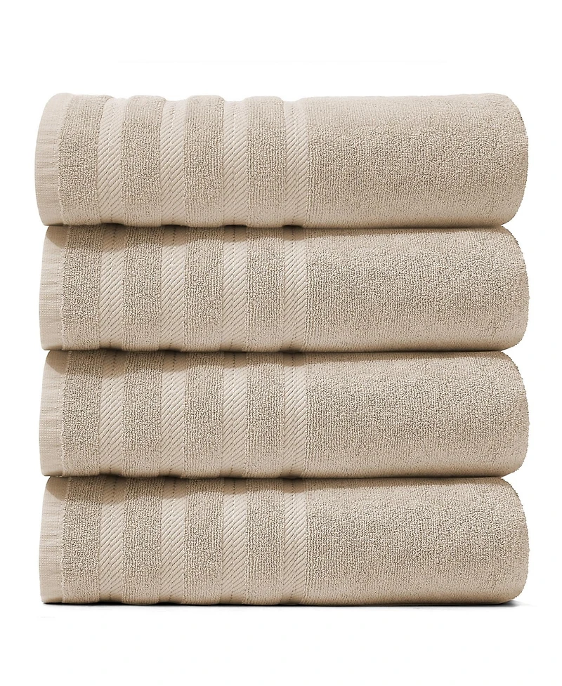 Hearth & Harbor Luxury Soft Absorbent 100% Ring Spun Cotton Bath Towels for Bathroom, Shower, Spa - 4 Piece Towel Set