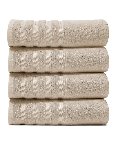 Hearth & Harbor Luxury Soft Absorbent 100% Ring Spun Cotton Bath Towels for Bathroom, Shower, Spa - 4 Piece Towel Set