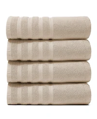 Hearth & Harbor Luxury Soft Absorbent 100% Ring Spun Cotton Bath Towels for Bathroom, Shower, Spa - 4 Piece Towel Set