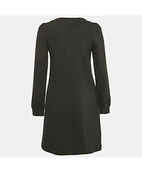 Pre-Owned Love Moschino Women's Black Viscose Heart Detail Mini Long Sleeve Dress