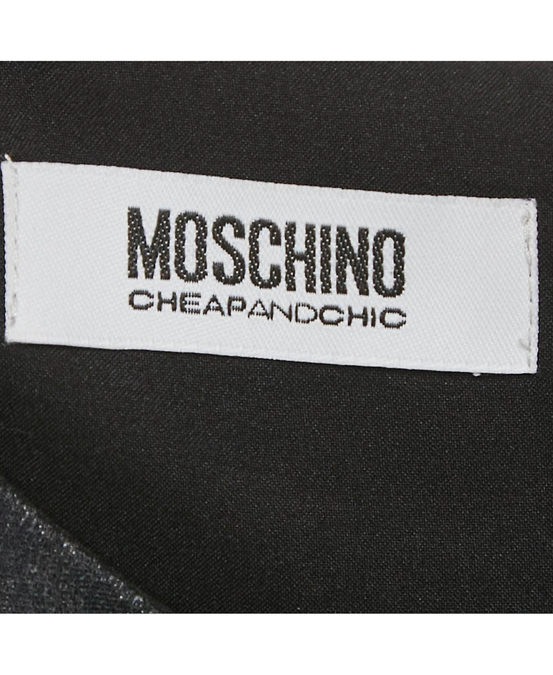 Pre-Owned Moschino Women's Cheap And Chic Black Corset Print Crepe Mini Shift Dress