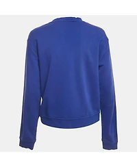 Pre-Owned Love Moschino Women's Blue Printed Cotton Crew Neck Sweatshirt