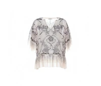 Pre-Owned Roberto Cavalli Women's Chiffon Botanical Print Top