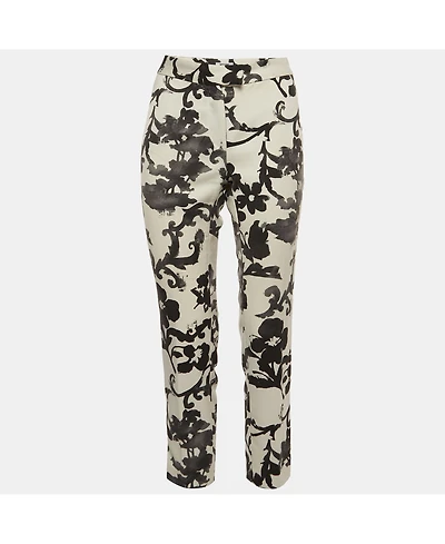 Pre-Owned Moschino Women's Floral Print Crepe Trousers