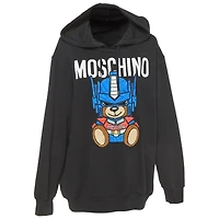 Pre-Owned Moschino Women's Couture Black Transformer Teddy Cotton Hoodie