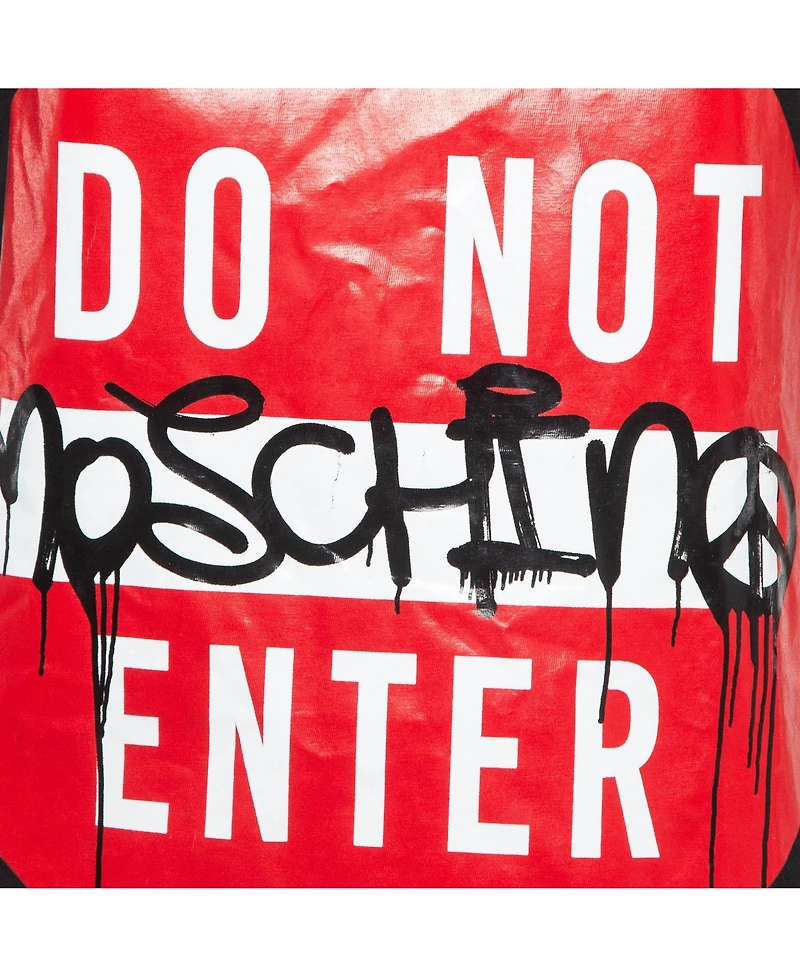 Pre-Owned Moschino Women's Couture Do Not Enter Print Cotton T-Shirt