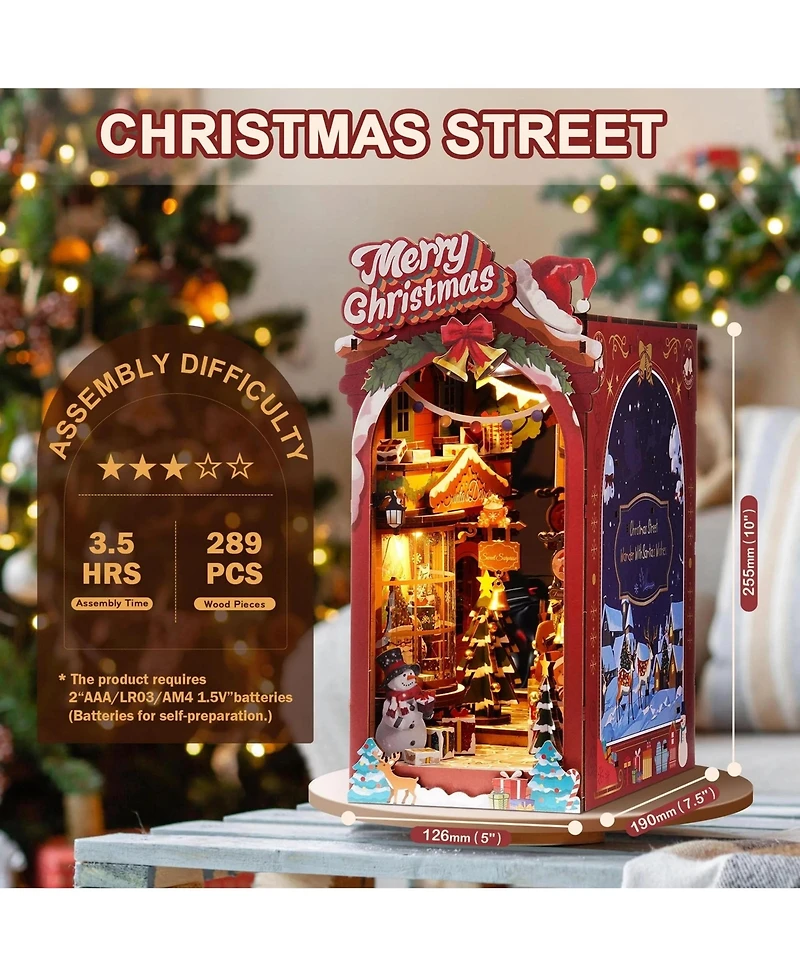Robotime 3D Puzzles Diy Miniature Dolls House Kit Wooden Puzzle Booknook Bookshelf Decoration Holiday Gifts