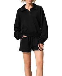 Lilysilk Women's Oversized Heirloom '89 Polo Collar Sweatshirt