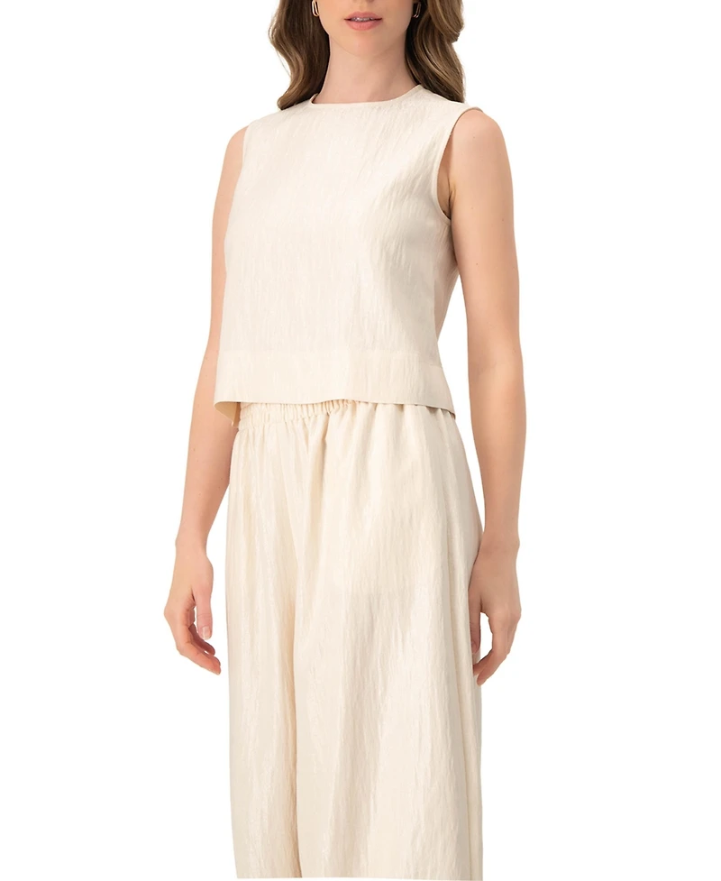 Ivonne Women's Sleeveless Round Neck Top