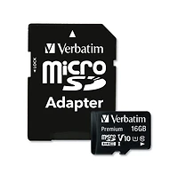 Verbatim 44082 16GB Premium microSDHC Memory Card with Adapter