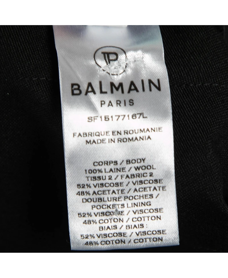 Pre-Owned Balmain Women's Black Crepe High-Rise Straight Trouser