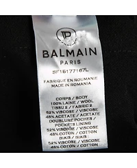 Pre-Owned Balmain Women's Black Crepe High-Rise Straight Trouser