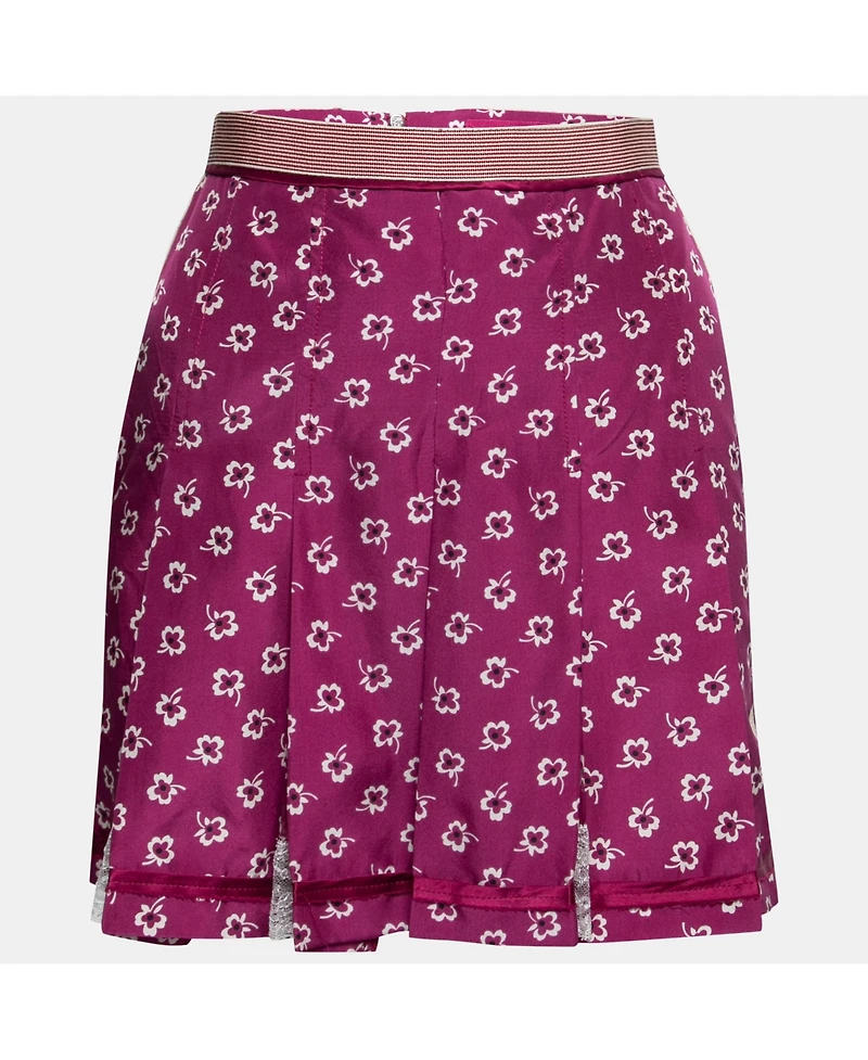 Pre-Owned Dolce & Gabbana Women's Pre-Owned D&g By Dolce & Gabbana Pink Printed Silk Mini Skirt