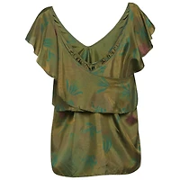 Pre-Owned Zadig & Voltaire Women's Brown Tink Leopard Print Satin Blouse