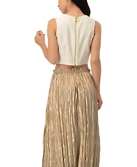 Ivonne Women's Cropped Sleeveless Top with Back Zip