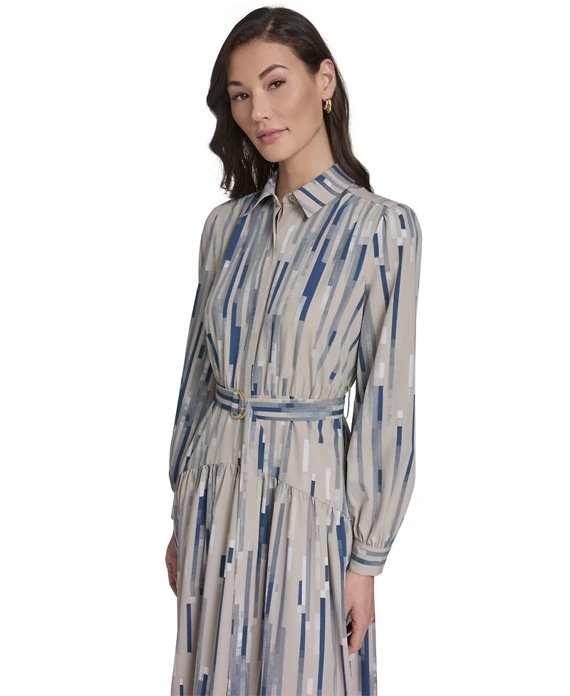 Calvin Klein Women's Balloon-Sleeve Printed Dress