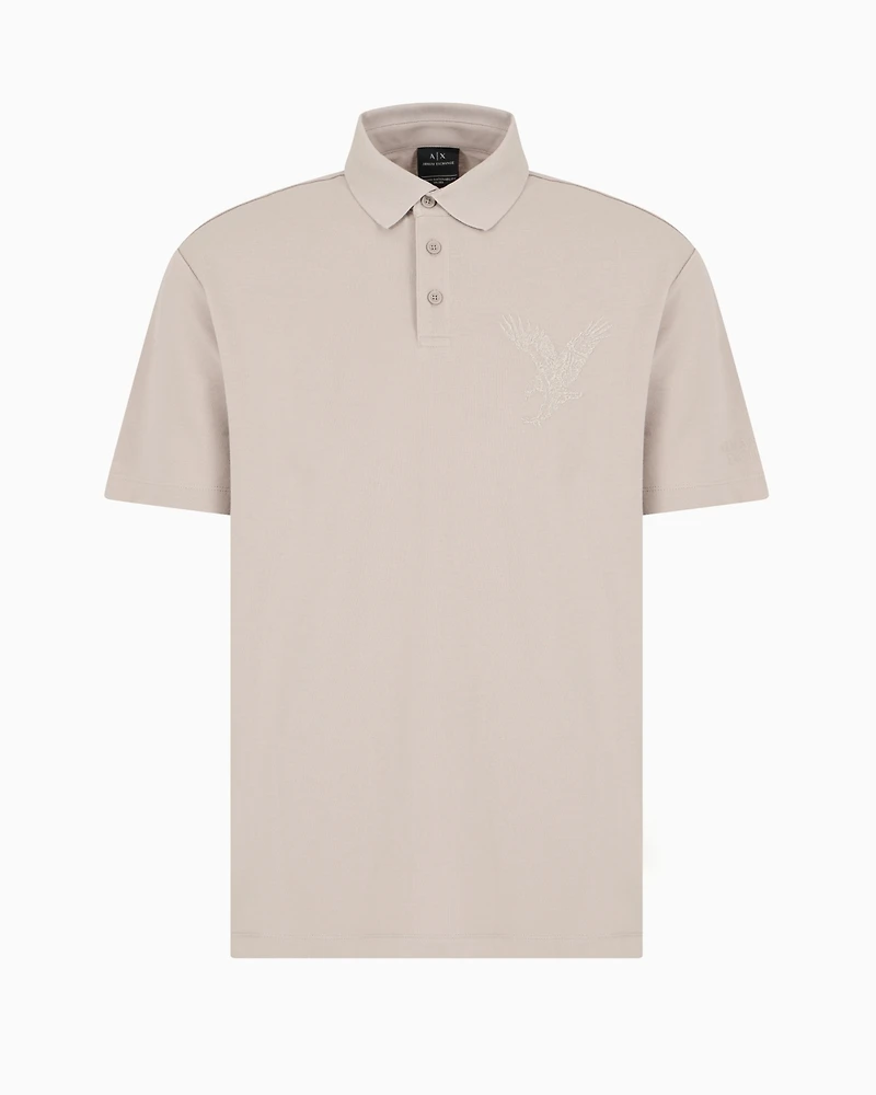 A|X Armani Exchange Men's Short Sleeve Eagle Graphic Polo Shirt