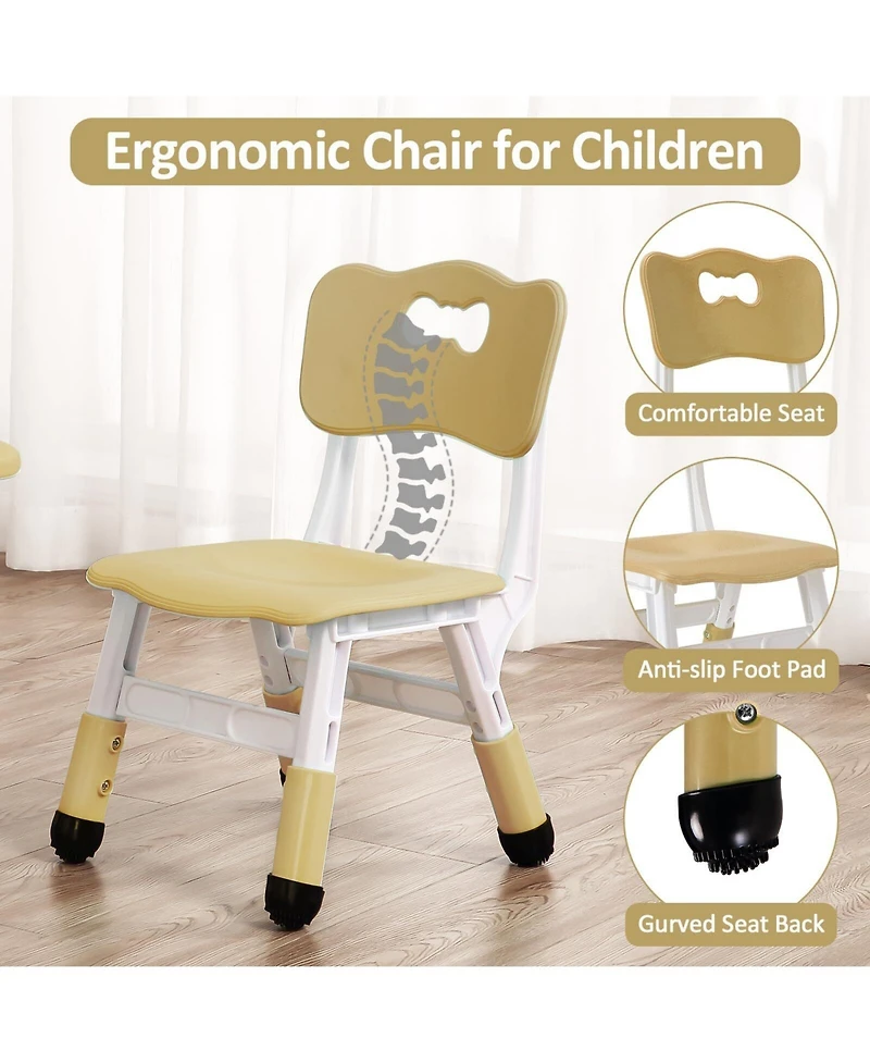 Gaomon Kids Table and 4 Chairs Set for Toddlers 5-Piece Childrens Table and Chair Set Boy & Girl Gift for Classrooms/Daycares/Home