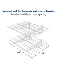 Fleximounts Wr24-e WR White Series 24″ D × 48″ W White Steel Wall Shelves (2-Pack)