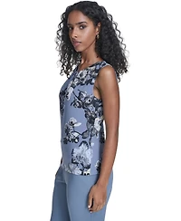 Calvin Klein Women's Printed Sleeveless Pleated Top