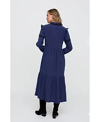 Raffya Women's Lulu Embroidered Maxi Dress