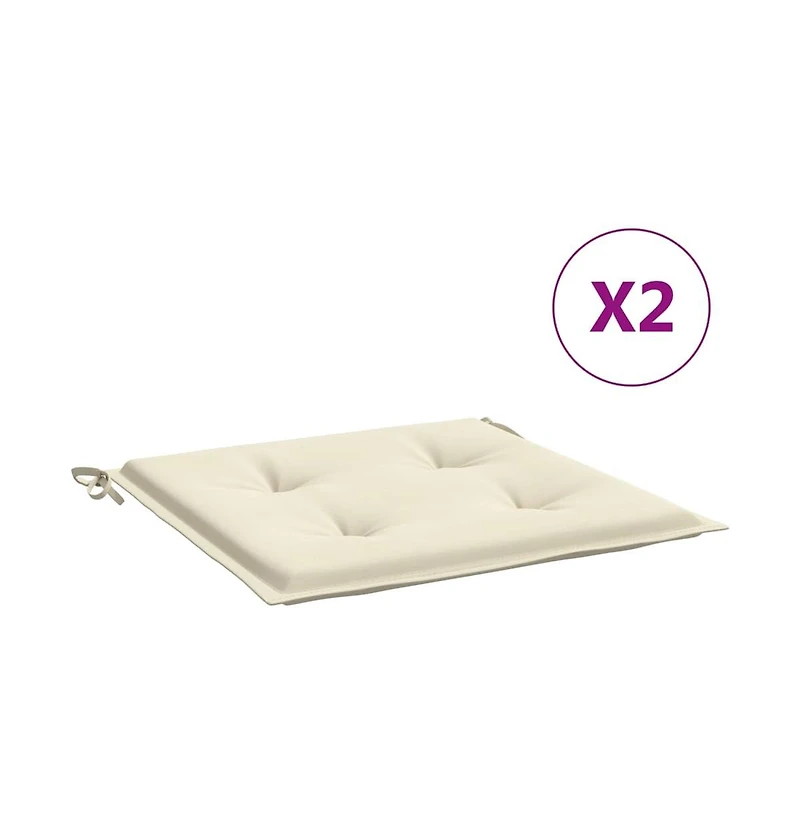vidaXL Chair Cushion Set of 2 Cream Oxford fabric