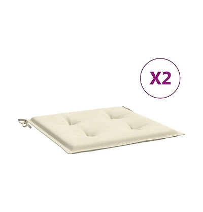 vidaXL Chair Cushion Set of 2 Cream Oxford fabric