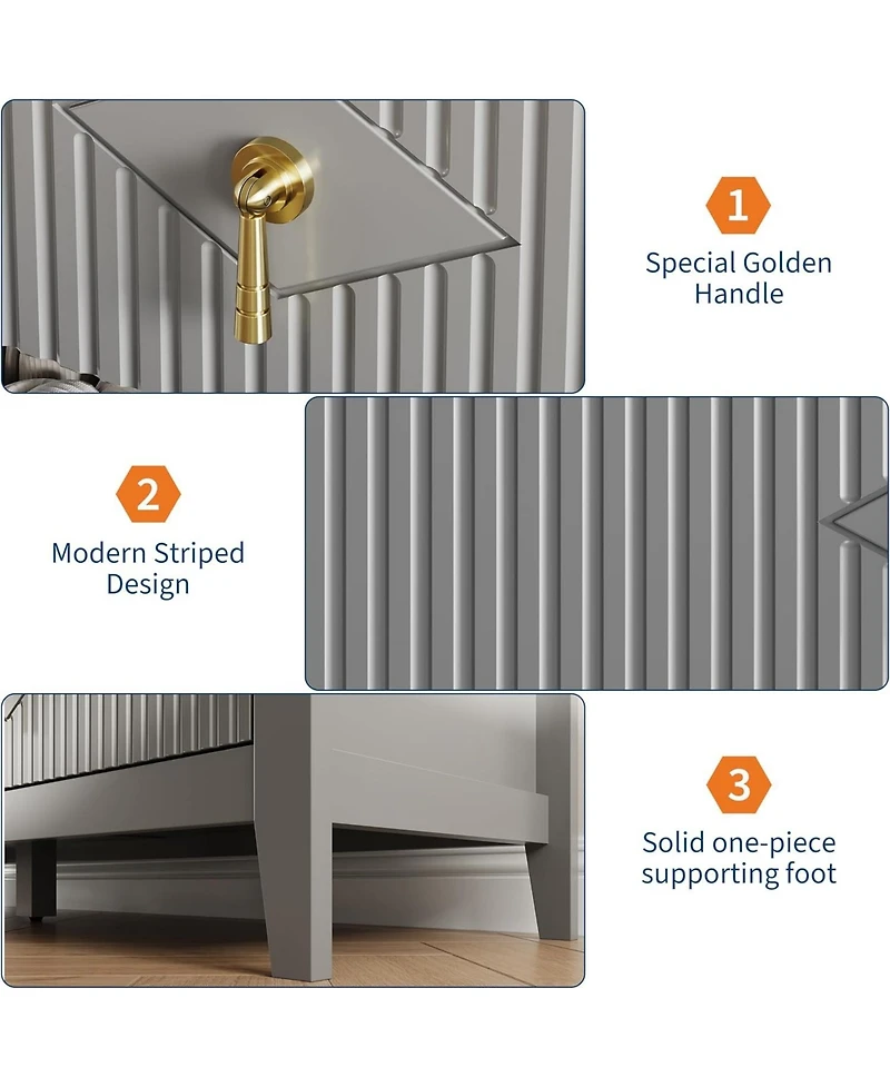 Gaomon Fluted Dresser 54" Wide, 7-Drawer Modern Wood Chest for Bedroom, Stylish Storage Organizer Cabinet