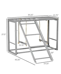 PawHut Wooden Chicken Activity Play w/ Swing Set, Chicken Coop Toy