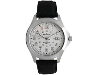 Peugeot Men 40mm Military Dial Calendar Watch with Canvas Strap