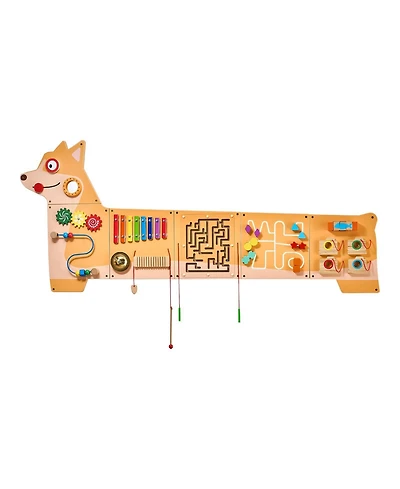 Sugift Puppy Busy Board with 12 Montessori Learning Activities