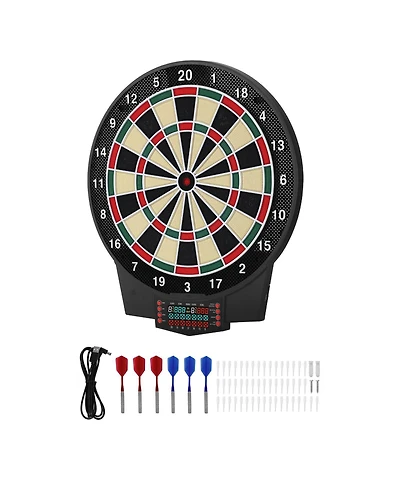 Mecale Electronic Dart Board, 15.5" Dartboard with 43 Games, 320+ Variations, Color Lcd Scoring and Soft Tip Darts for Up to 8 Players