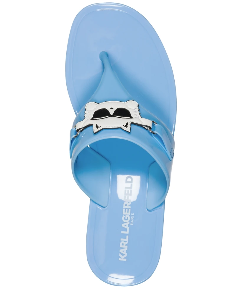 Karl Lagerfeld Paris Women's Vayla Jelly Thong Flat Sandals