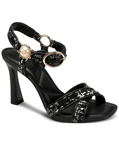 Karl Lagerfeld Paris Women's Daelin Square Toe Sandals