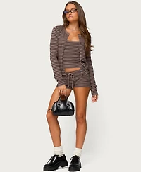 Edikted Women's Lillian Striped Knit Shorts