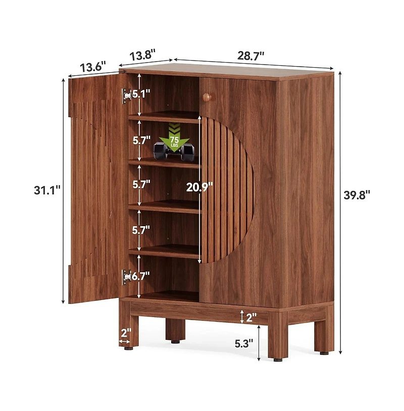 Slickblue Contemporary Shoe Cabinet with Enclosed Storage